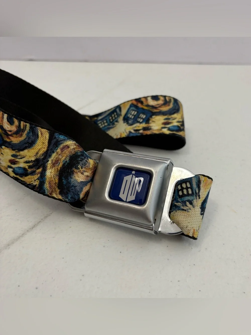 Buckle Down Seatbelt Belt Unisex Doctor Who Blue Nylon Metal Buckle Sci-Fi Booth